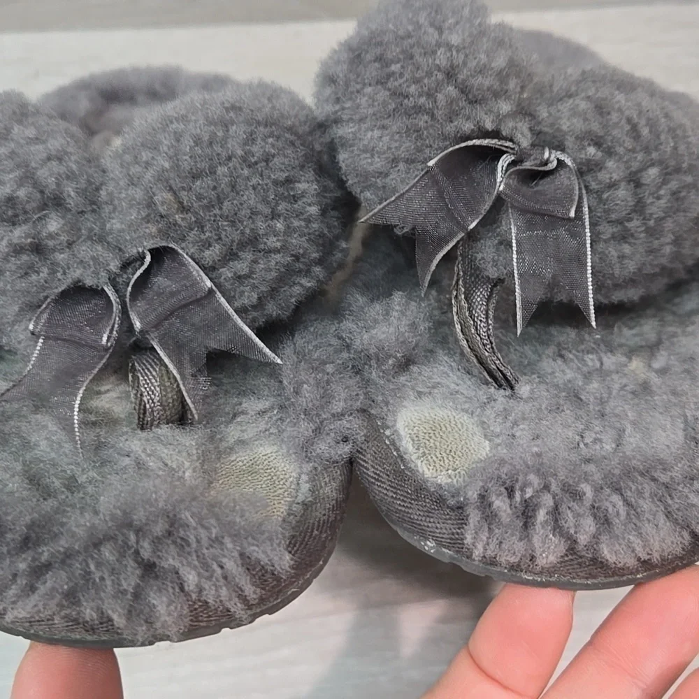 Ugg Australia Women Fluff Flip FlopThong Fur Sandals Slippers shoes slippers